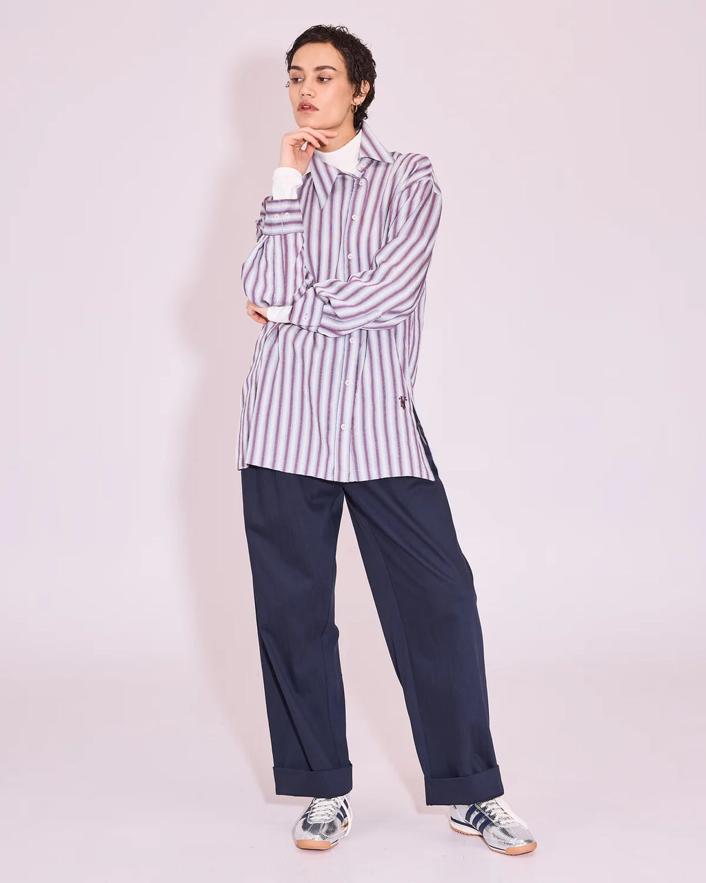 Jeanne hemd in burgundy, white, blue - Nathalie Vleeschouwer