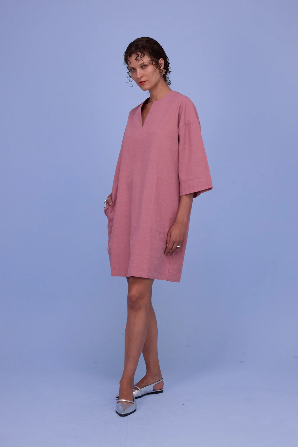 Harlow jurk old rose - Nathalie Vleeschouwer