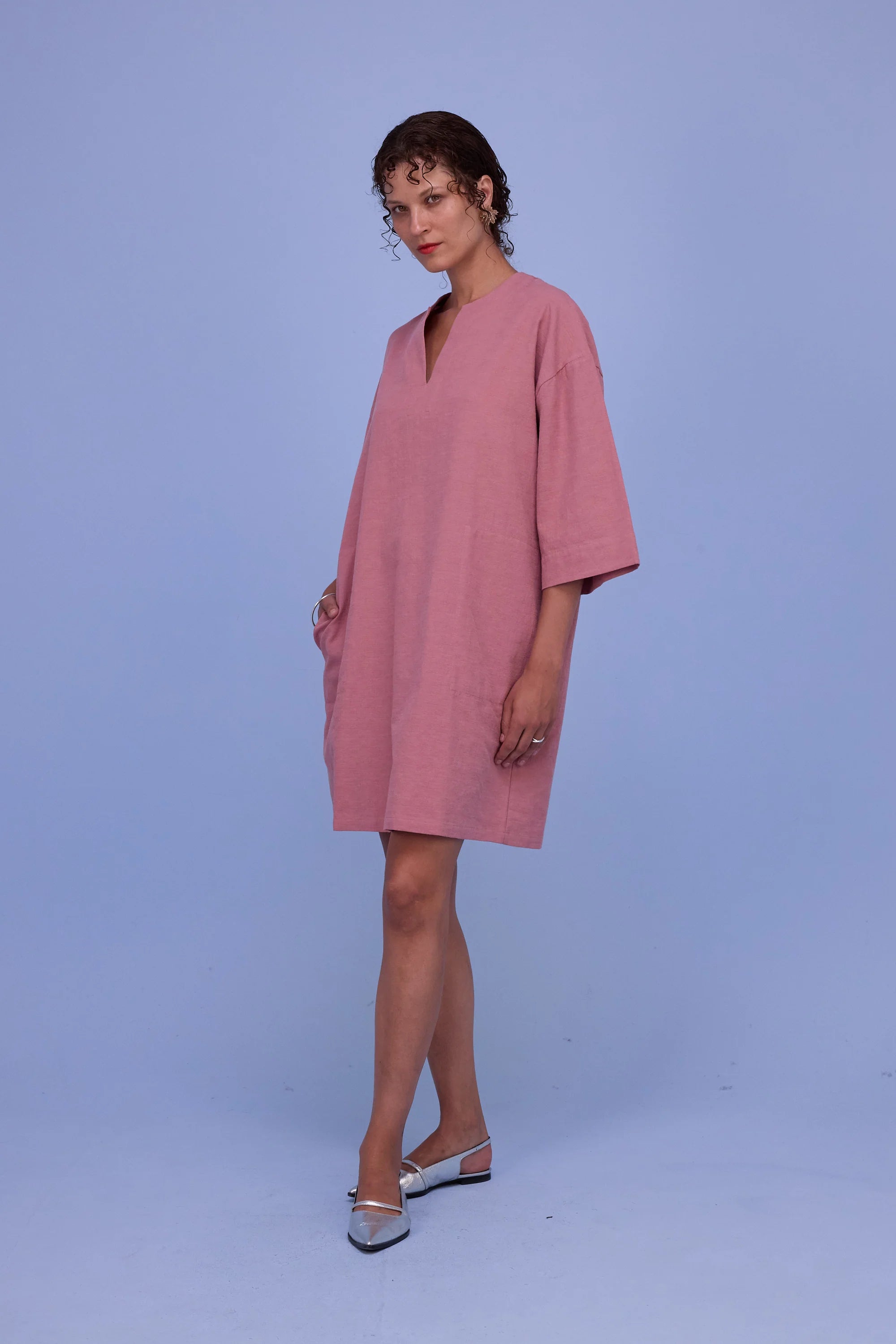 Harlow jurk old rose - Nathalie Vleeschouwer