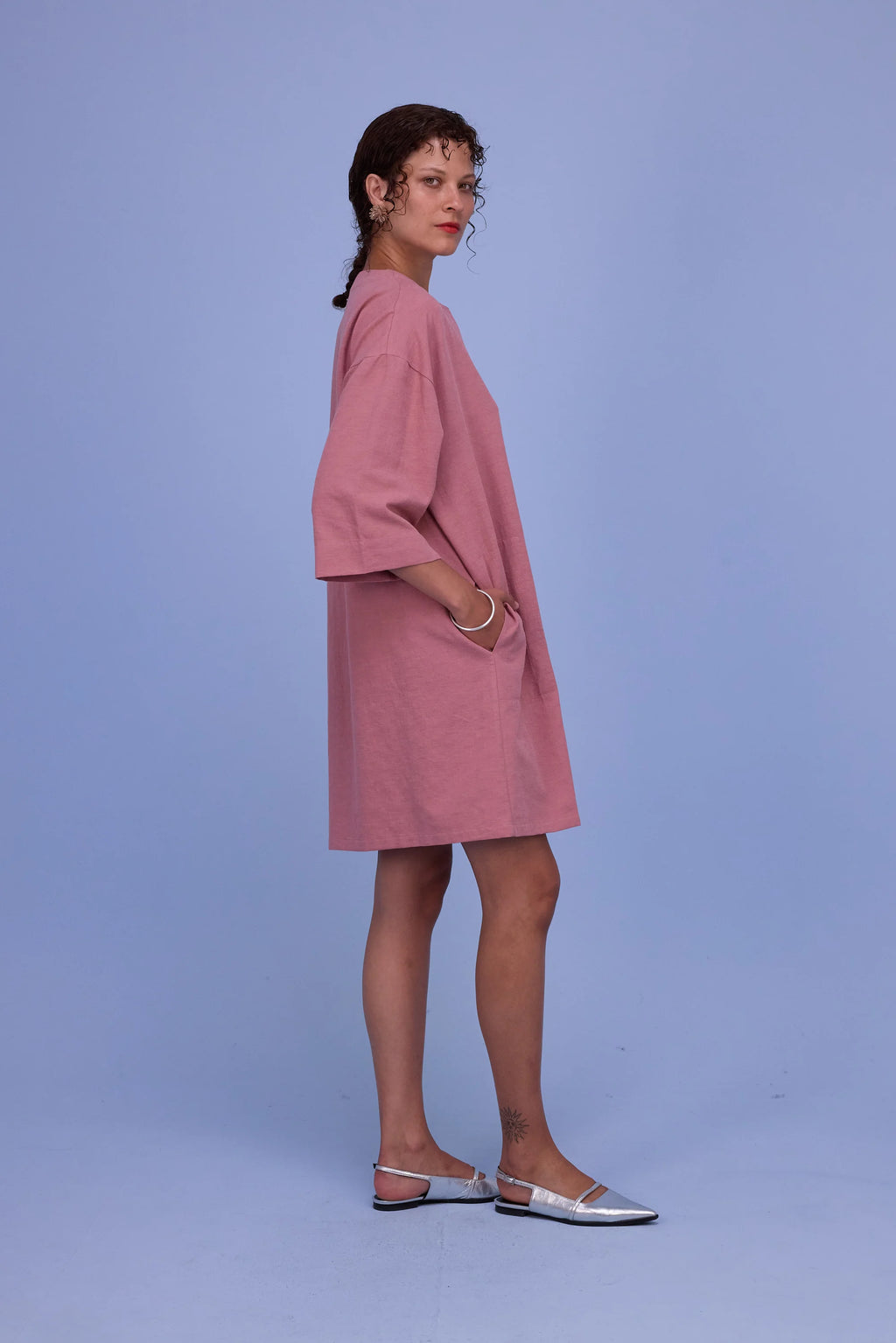 Harlow jurk old rose - Nathalie Vleeschouwer