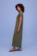 Denise jurk dark olive - Nathalie Vleeschouwer