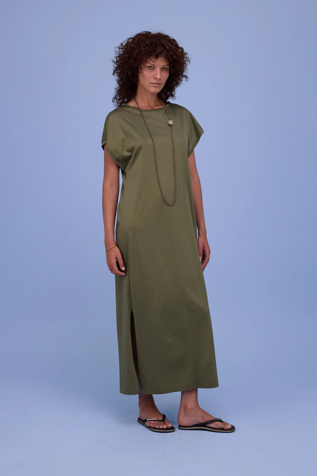 Denise jurk dark olive - Nathalie Vleeschouwer