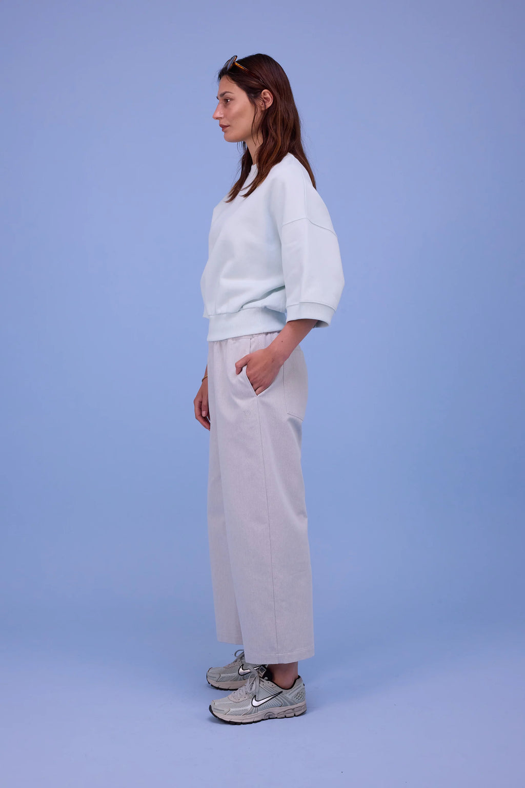 Hibiscus sweater ice blue - Nathalie Vleeschouwer