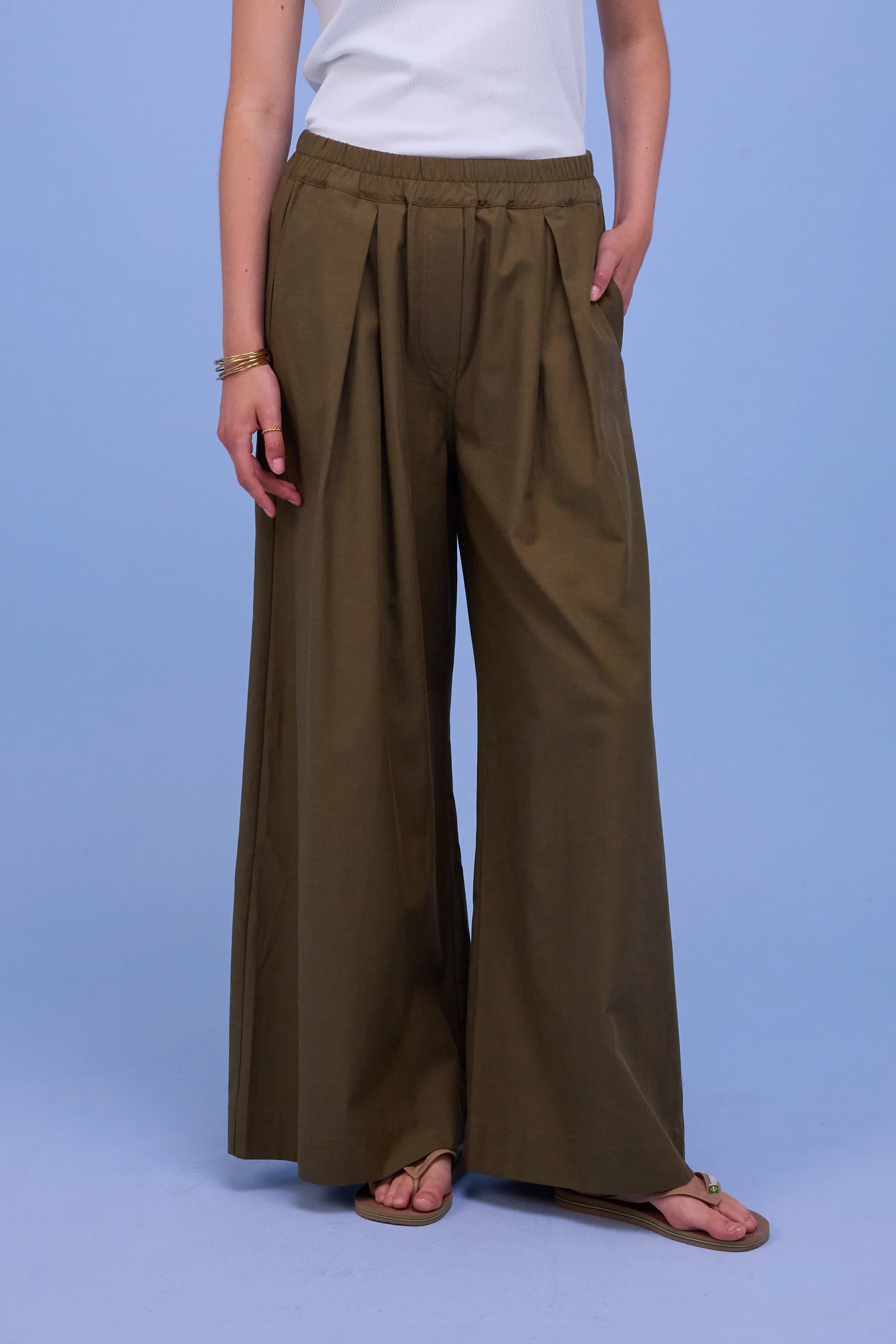 Freddy broek dark olive - Nathalie Vleeschouwer