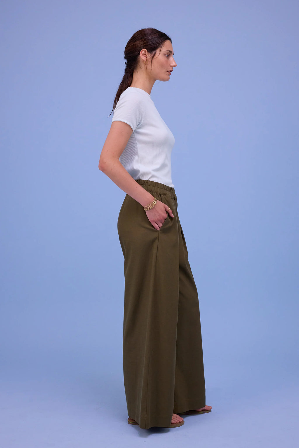 Freddy broek dark olive - Nathalie Vleeschouwer