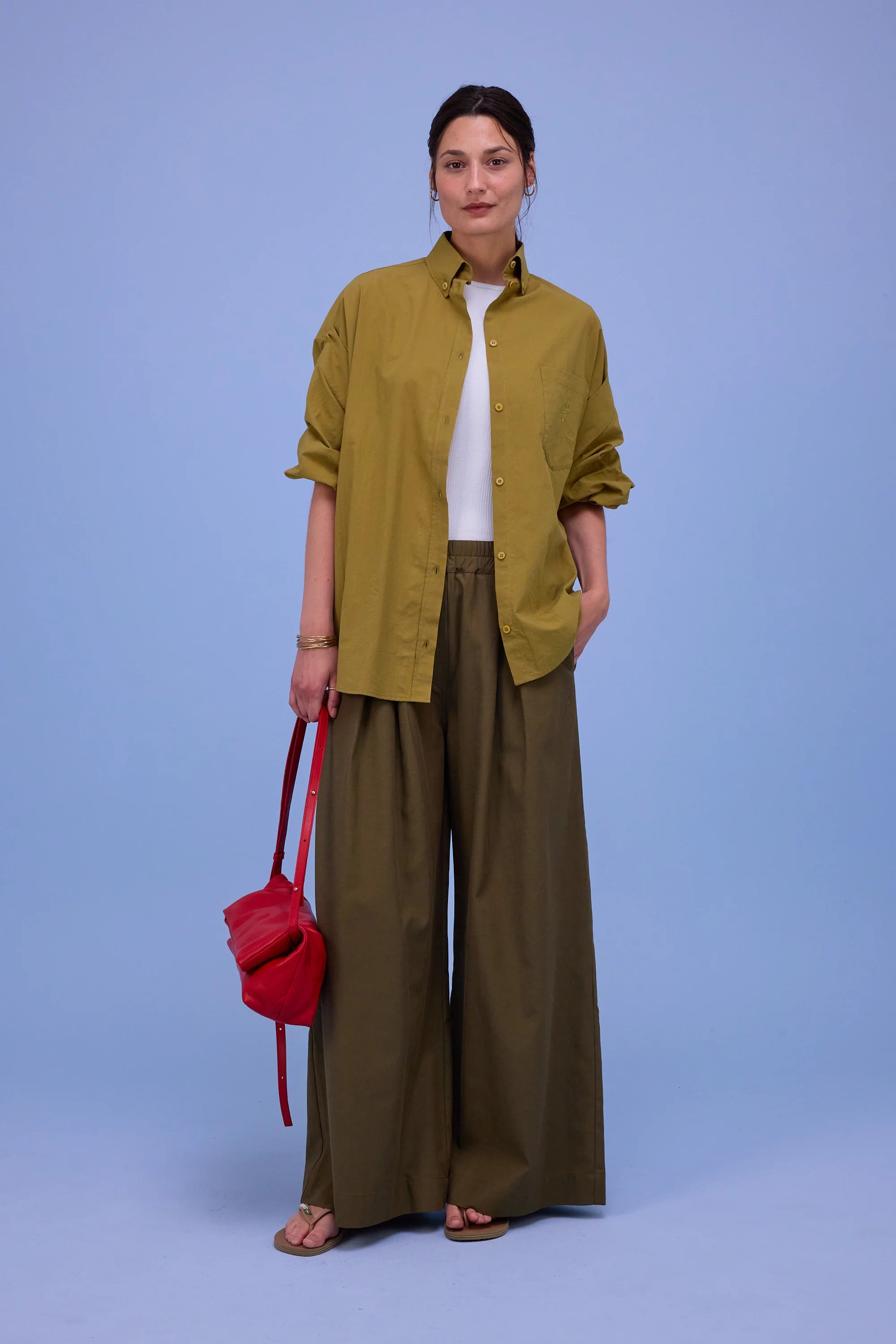 Freddy broek dark olive - Nathalie Vleeschouwer