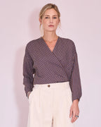 Joelle bouse stripes brown blue white - Nathalie Vleeschouwer