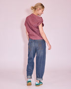 Feline top rosewood blue stripes - Nathalie Vleeschouwer