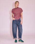 Feline top rosewood blue stripes - Nathalie Vleeschouwer