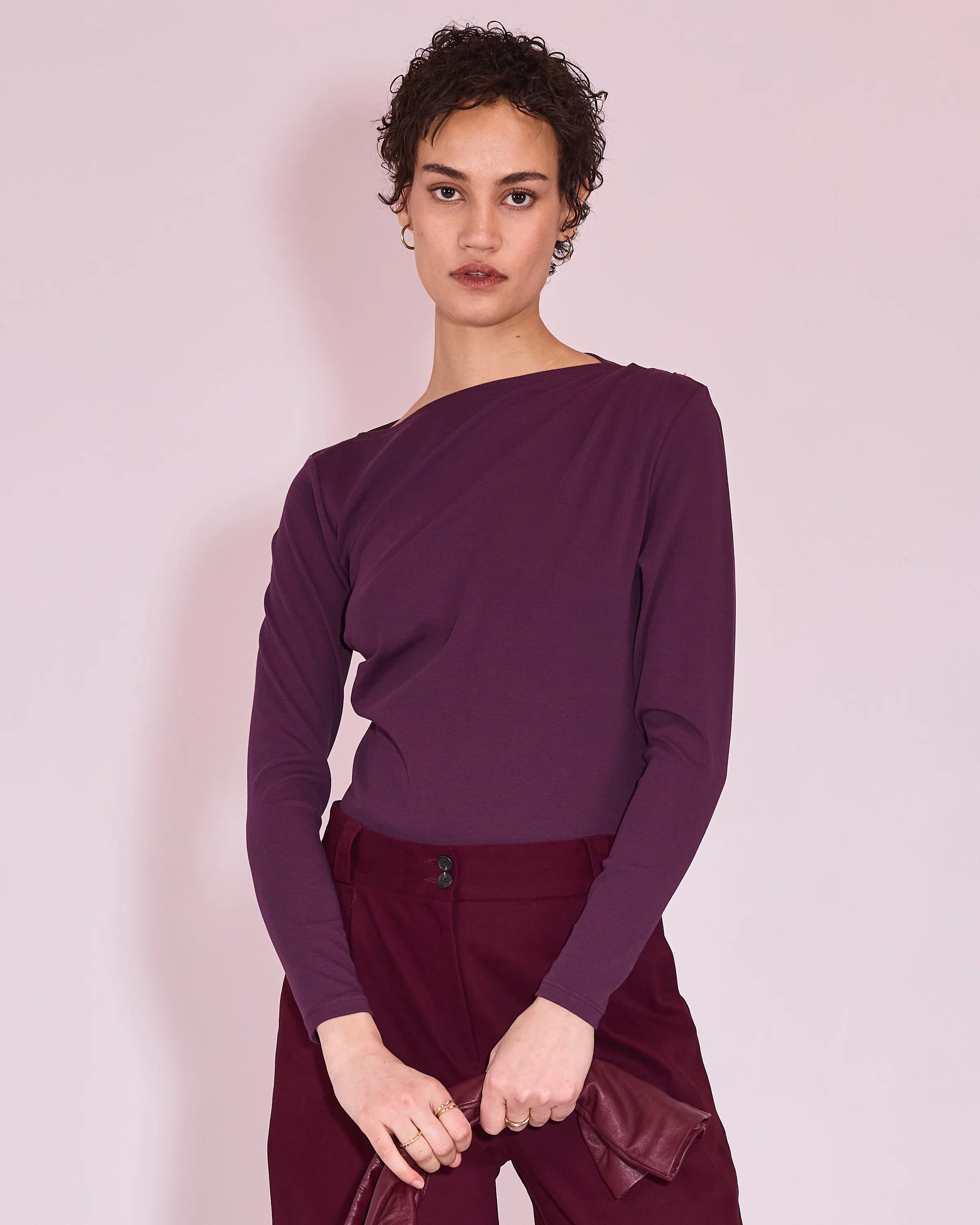 Elaine longsleeve plum - Nathalie Vleeschouwer