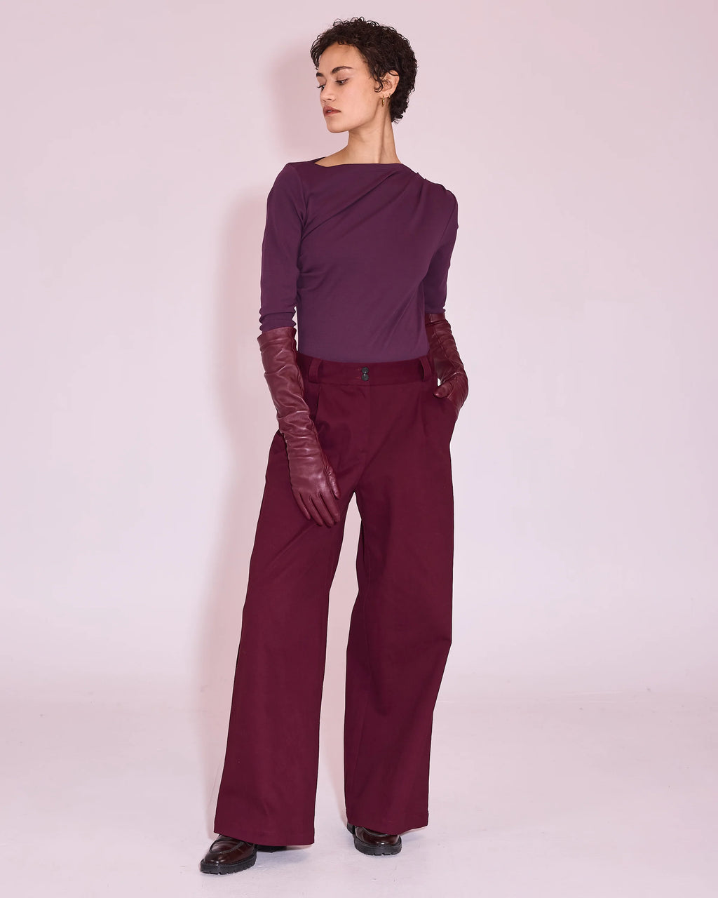 Elaine longsleeve plum - Nathalie Vleeschouwer