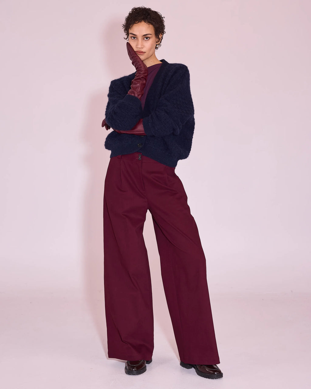 Elaine longsleeve plum - Nathalie Vleeschouwer