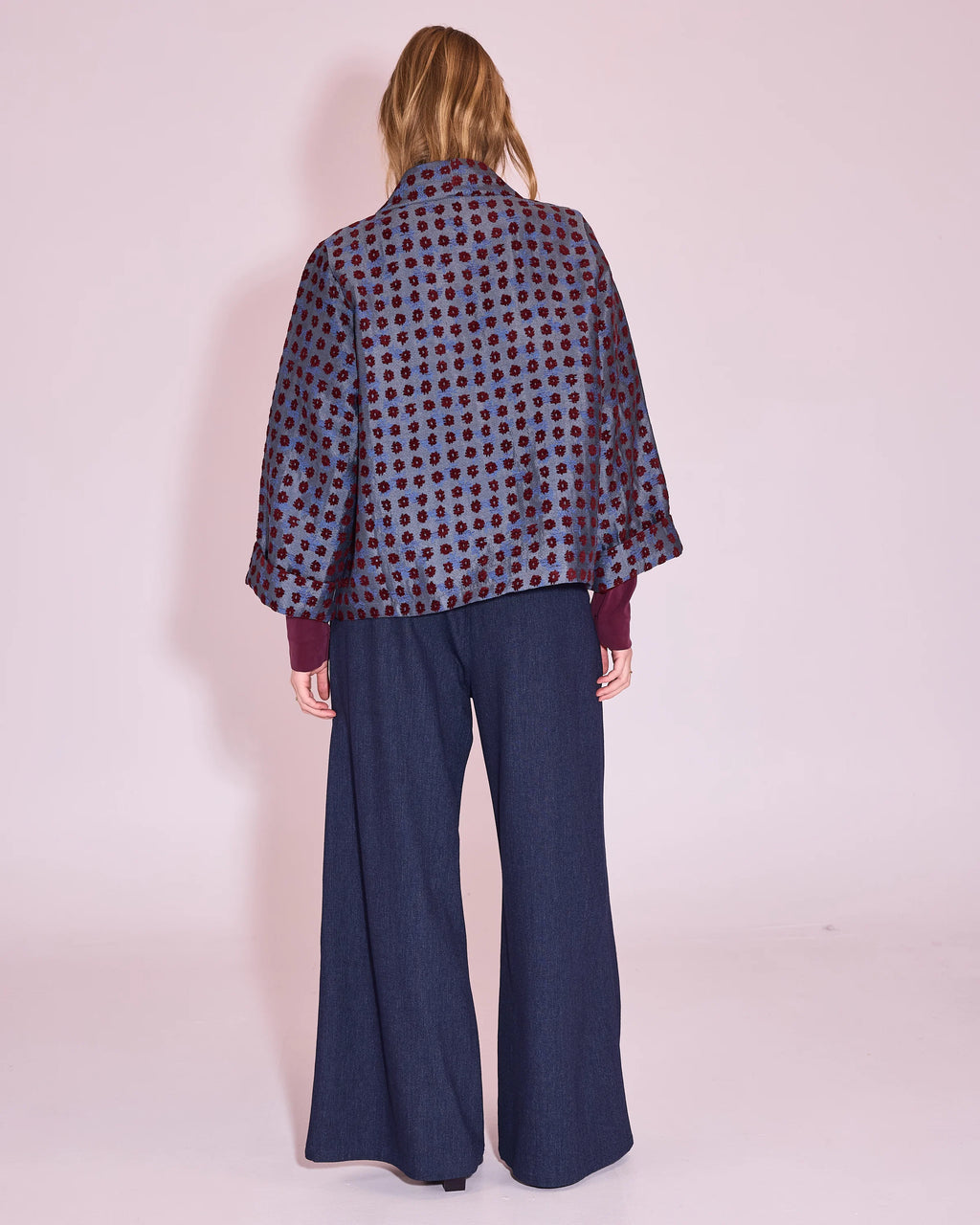 Flenn kimono burgundy flower - Nathalie Vleeschouwer