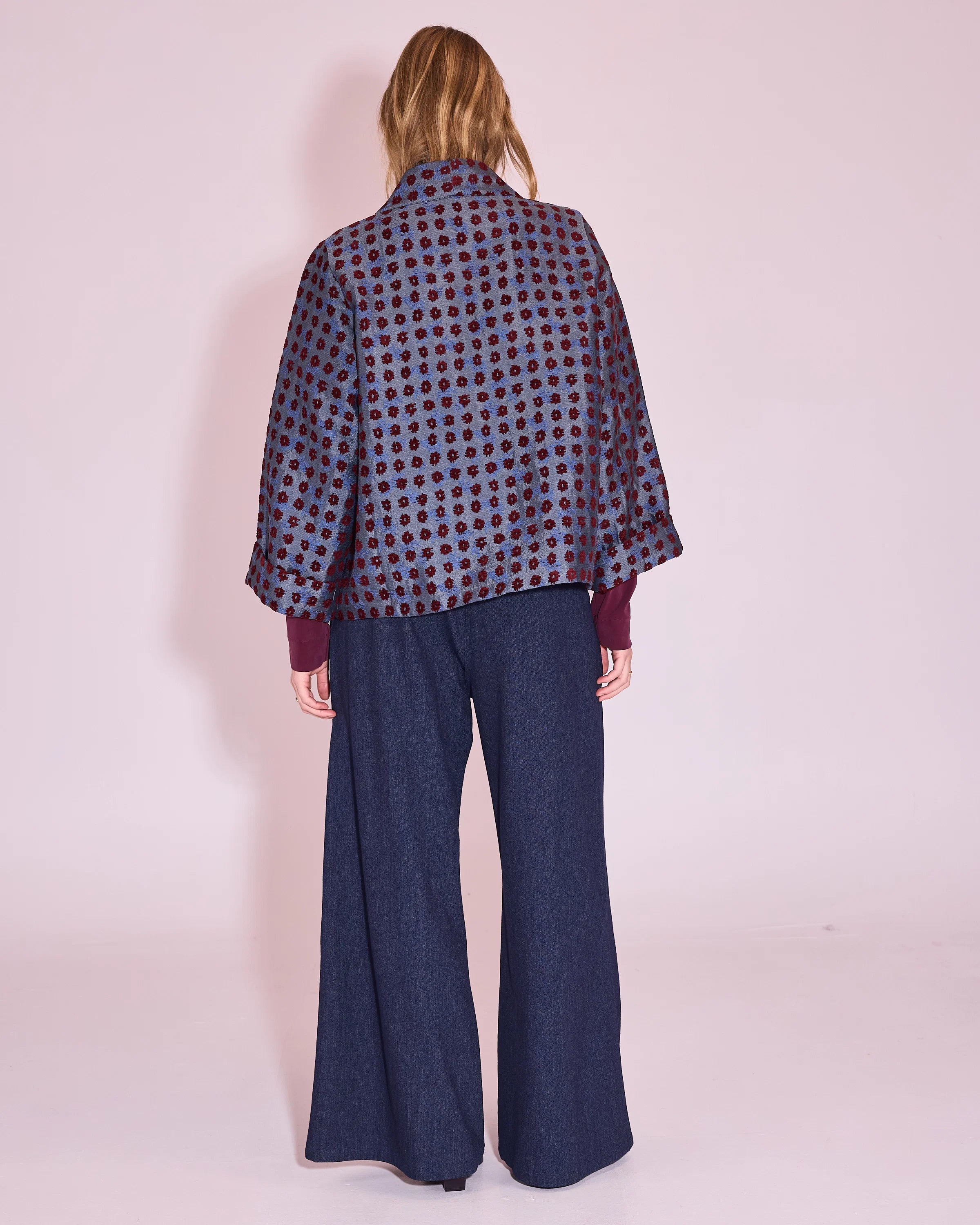 Flenn kimono burgundy flower - Nathalie Vleeschouwer