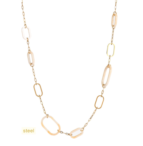 Long oval leopard link halsketting - Day& Eve