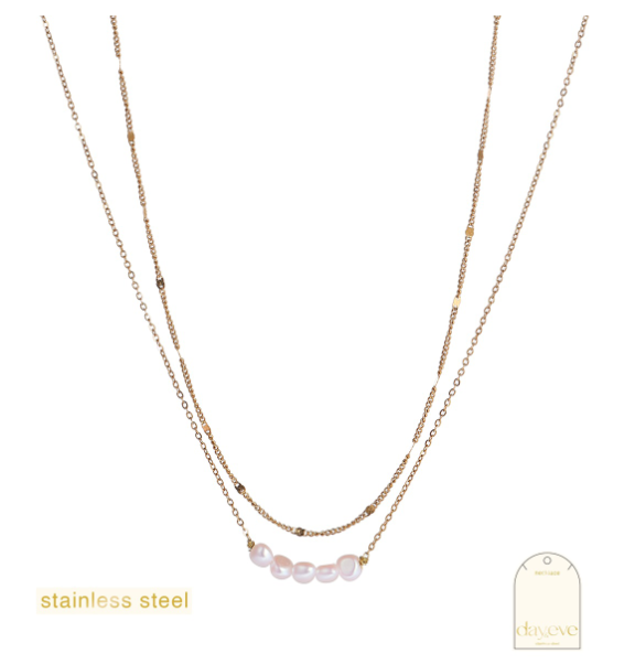 Double pearly halsketting - Day & Eve