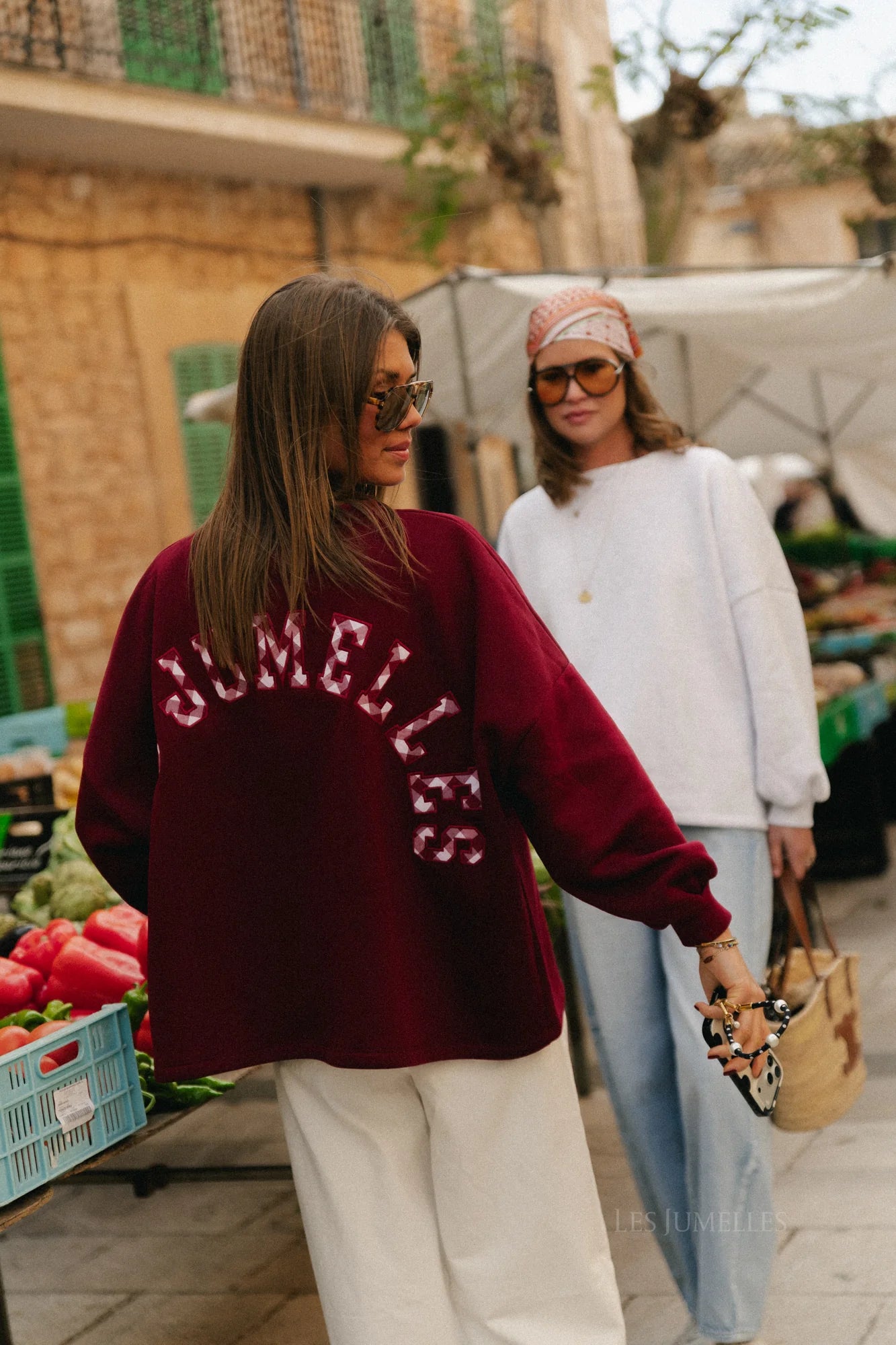 Letter burgundy sweater - Les Jumelles