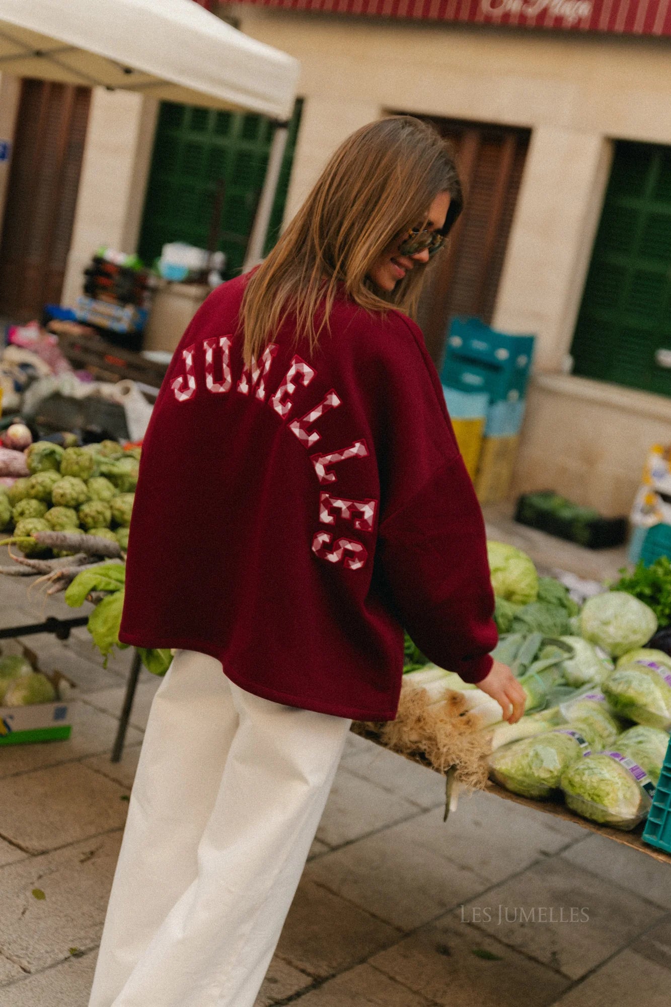 Letter burgundy sweater - Les Jumelles