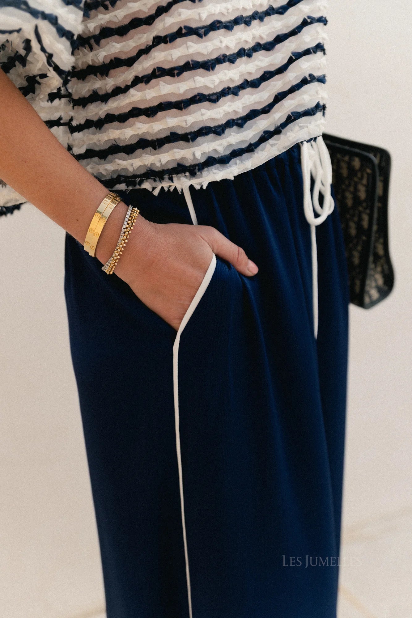 Avril broek navy - Les Jumelles