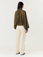 Yasolera blouse dark olive - YAS