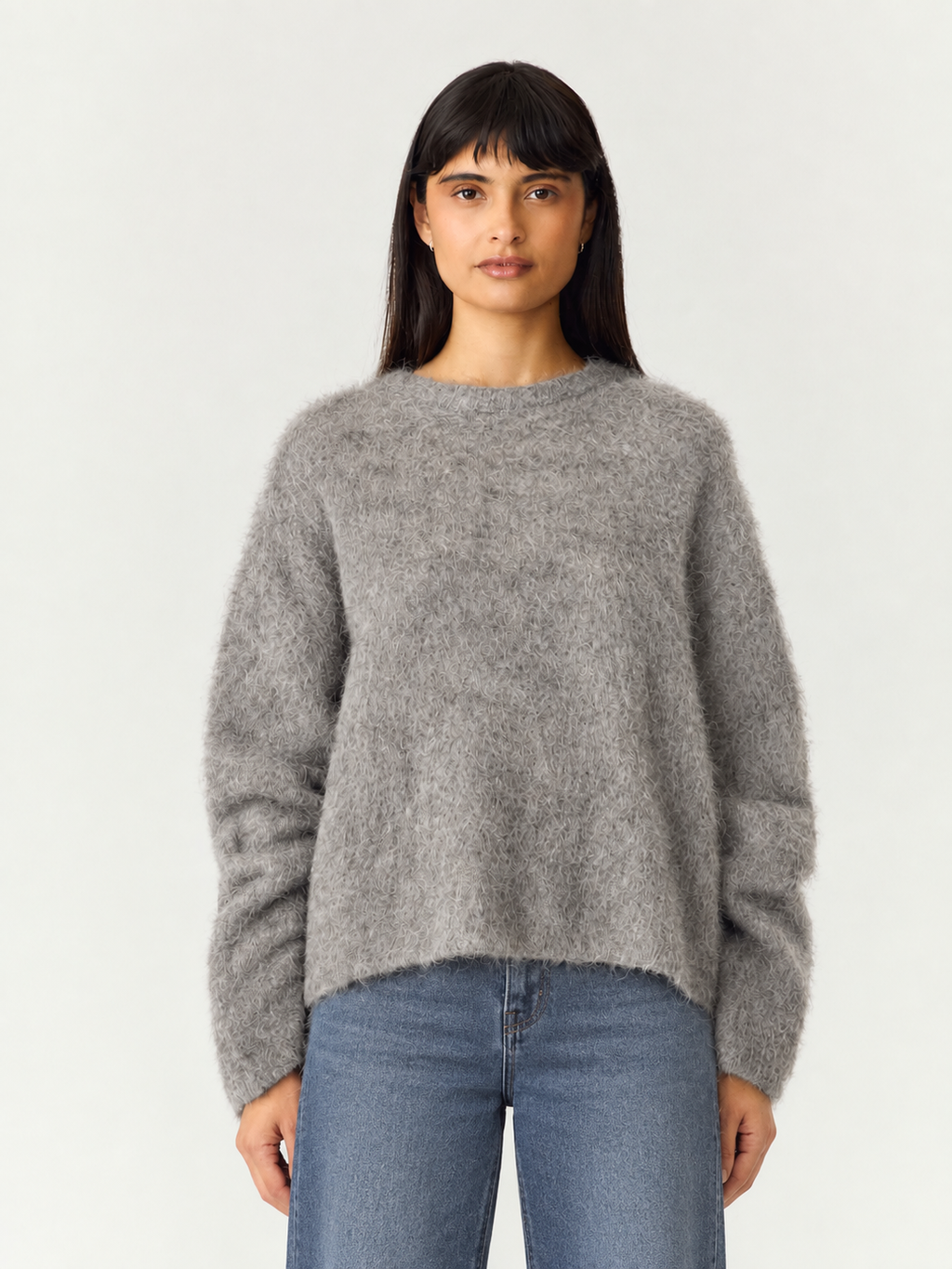 Yastilde mohairmix trui light grey - YAS