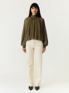 Yasolera blouse dark olive - YAS