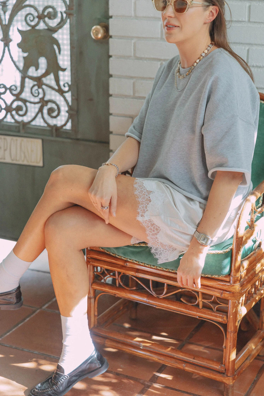 Lucia shirt light grey melange - Les Soeurs
