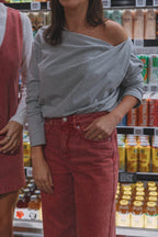 Noxy off shoulder shirt grey - Les Soeurs