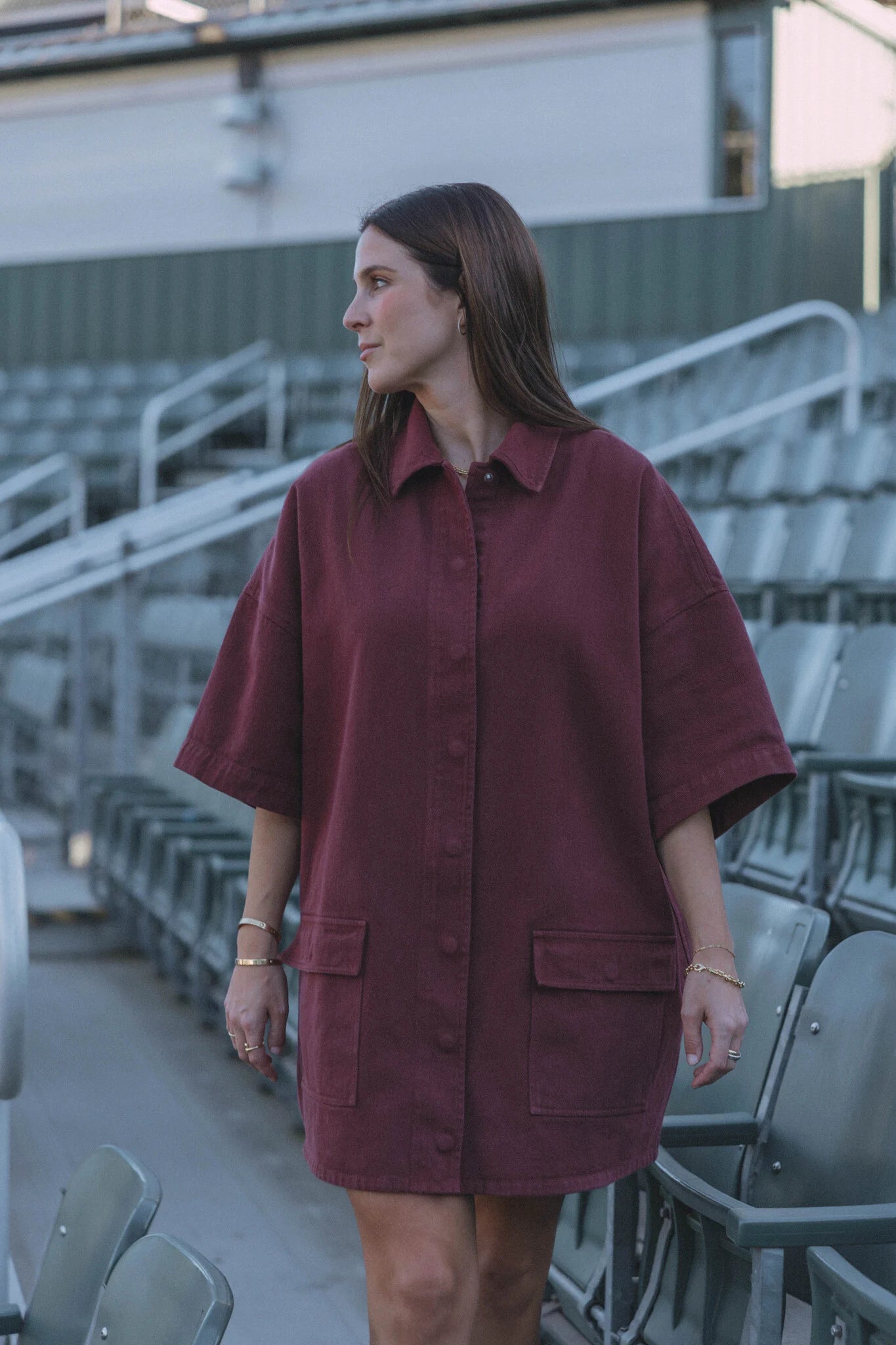 Gloria jurk bordeaux - Les Soeurs