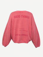 Emma artwork sweater coral - Les Soeurs