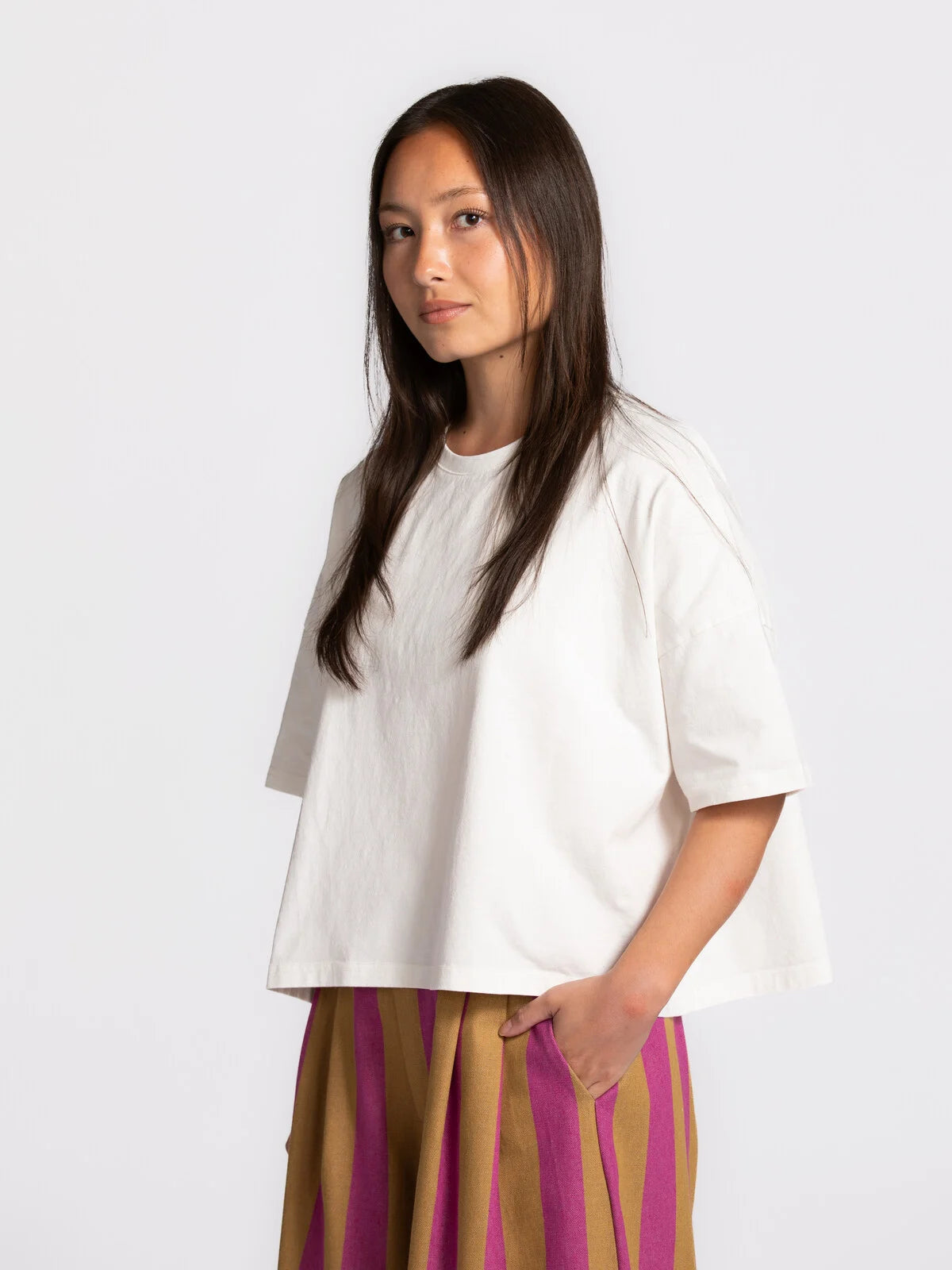 Carrie boxy t-shirt white - Les Soeurs
