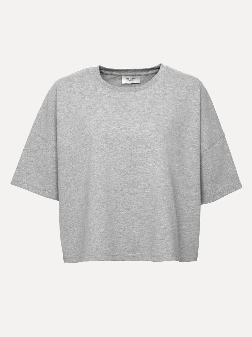 Carrie boxy T-shirt grey melange - Les Soeurs