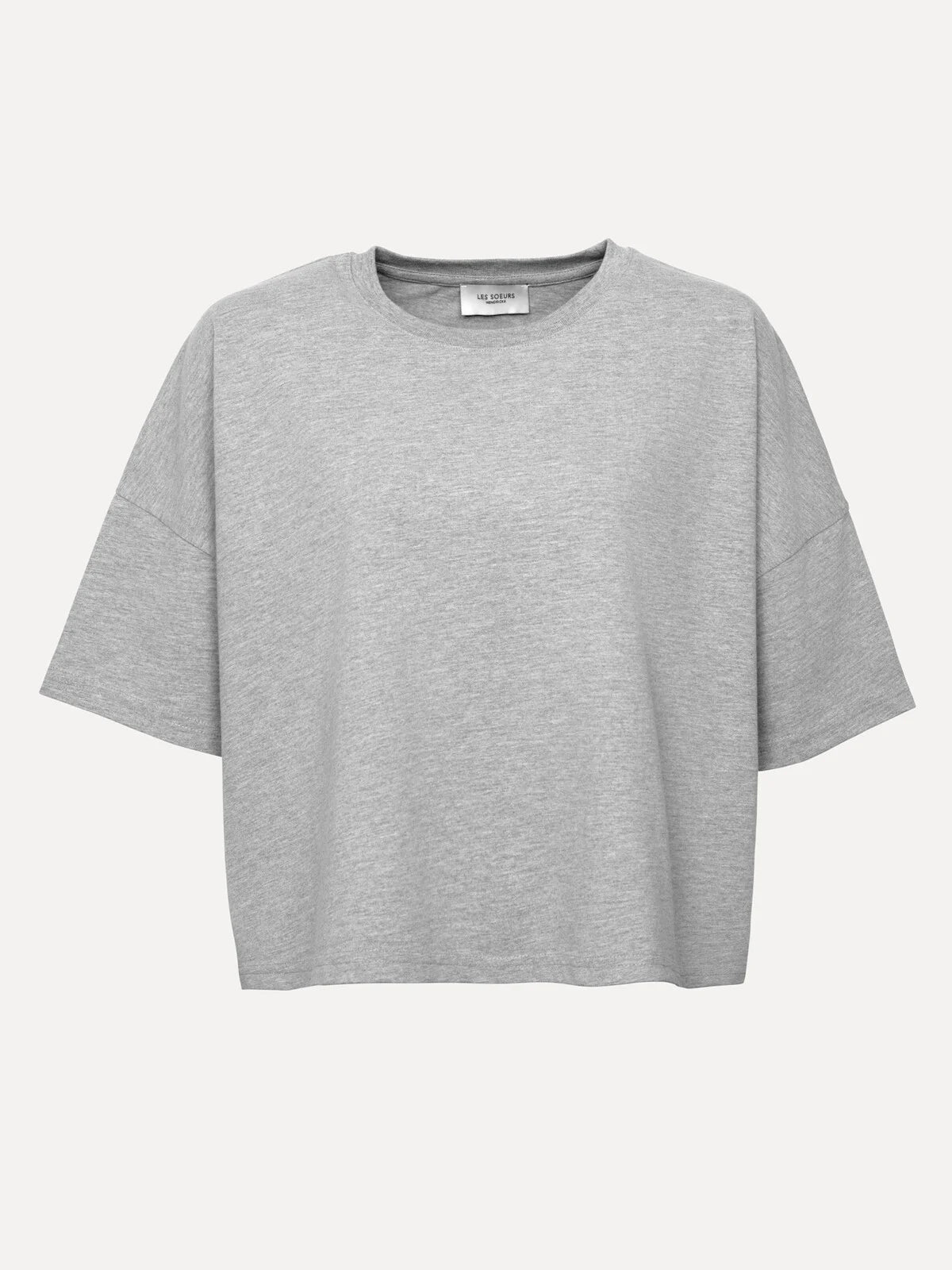 Carrie boxy T-shirt grey melange - Les Soeurs
