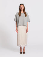 Carrie boxy T-shirt grey melange - Les Soeurs