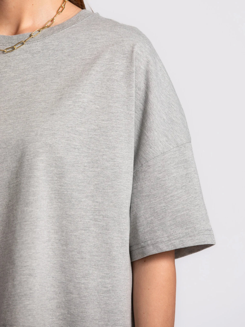 Carrie boxy T-shirt grey melange - Les Soeurs