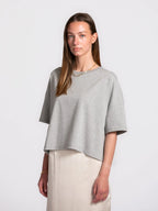 Carrie boxy T-shirt grey melange - Les Soeurs
