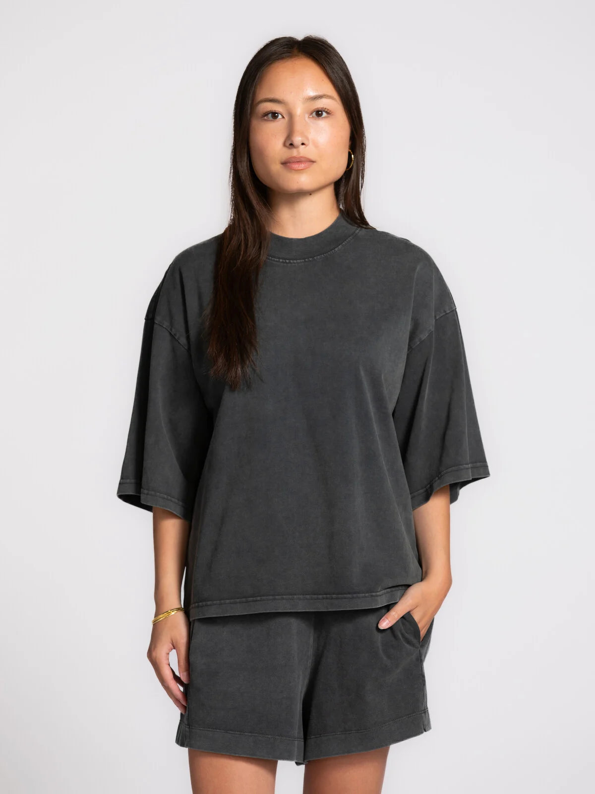 Tiara t-shirt  vintage washed grey - Les Soeurs