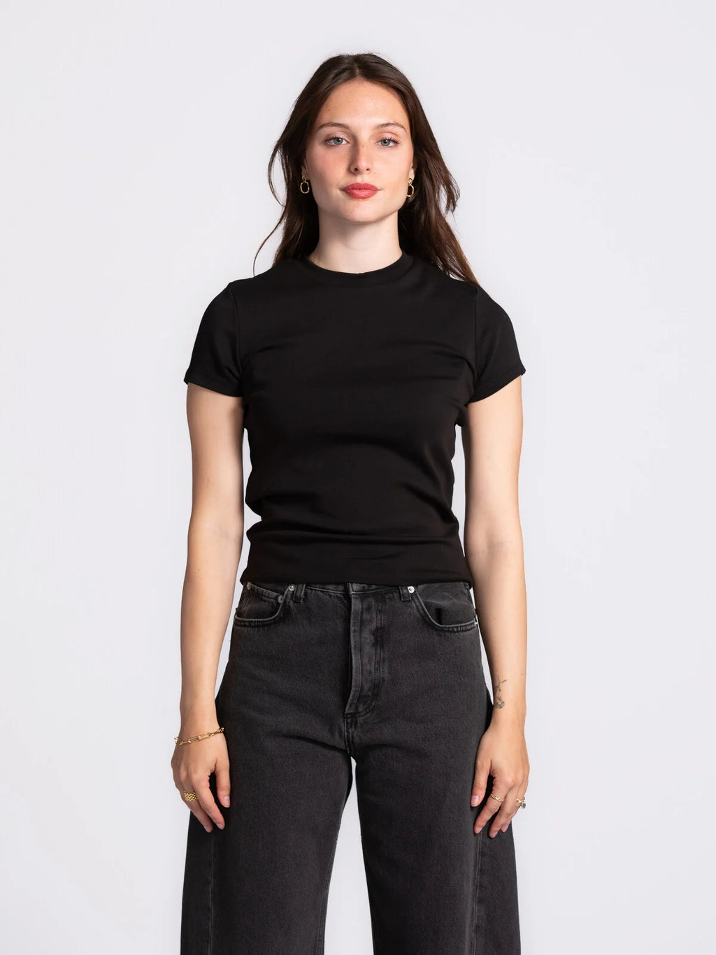 T-shirt ajusté Olive noir - Les Soeurs