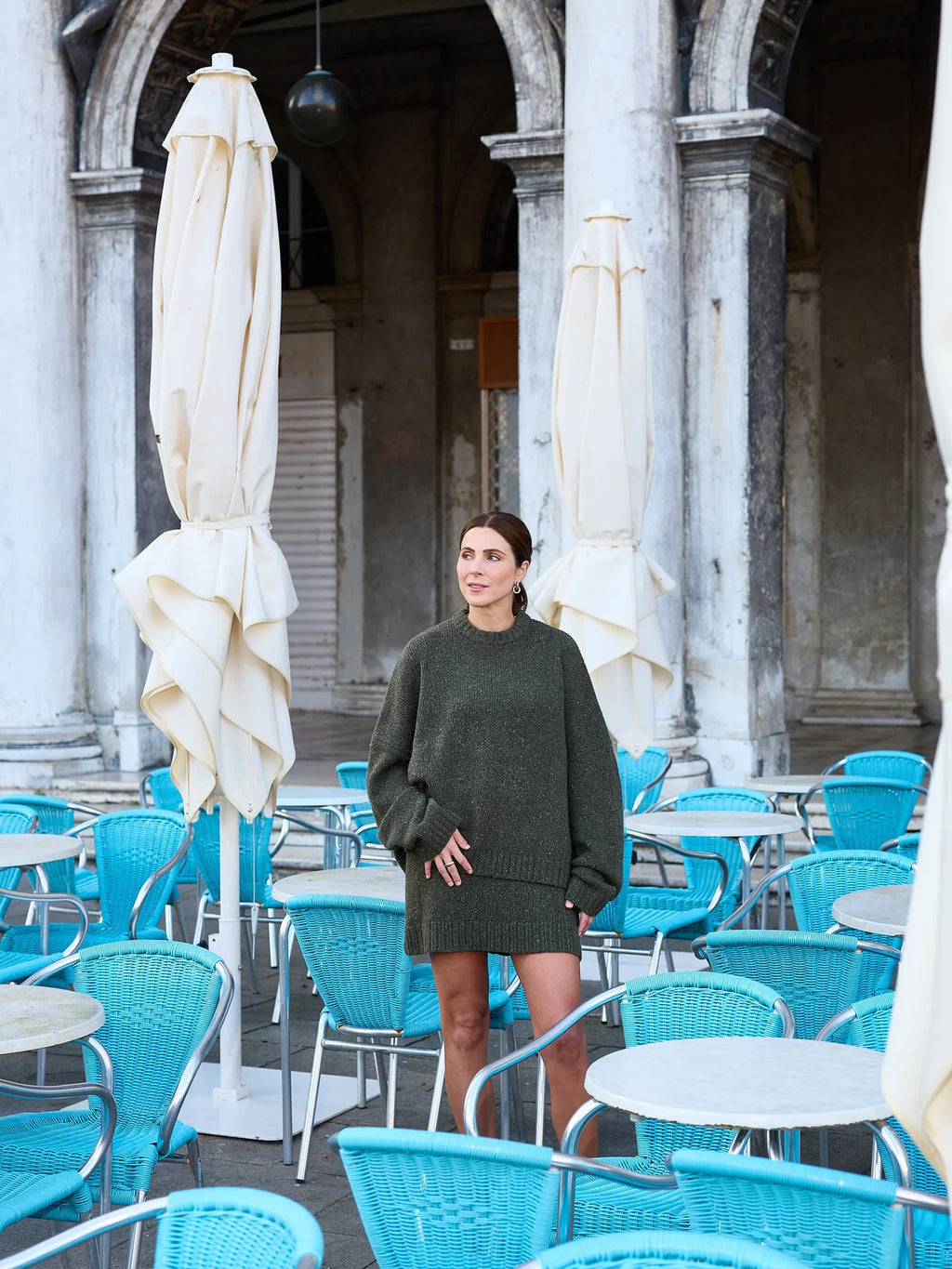 Swanson gebreide rok khaki popcorn - Les Soeurs