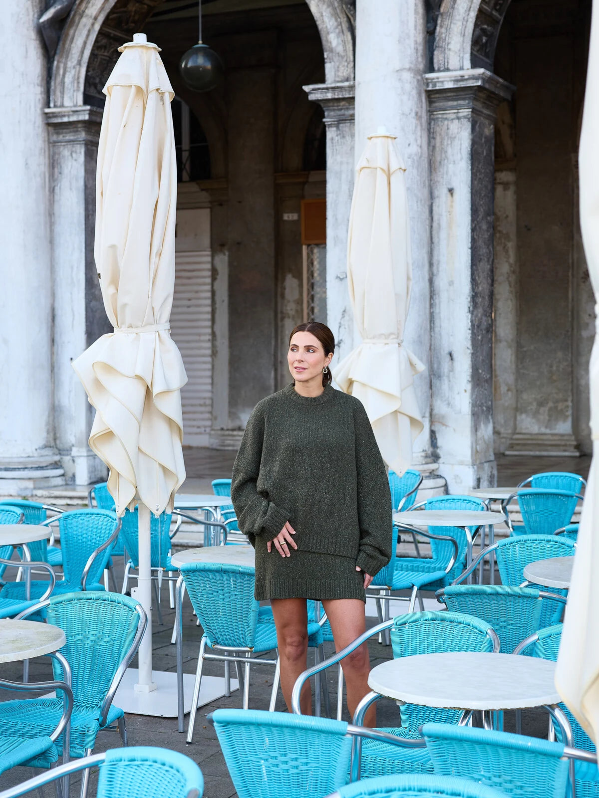 Swanson gebreide rok khaki popcorn - Les Soeurs