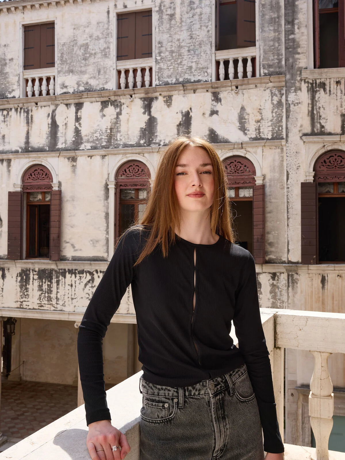 Sweeney geribde top black - Les Soeurs
