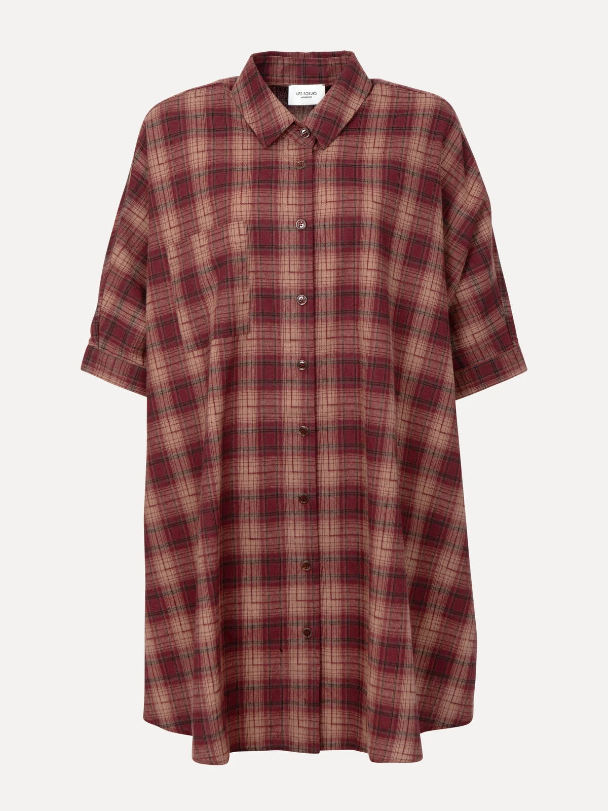 Rogers geruite jurk bordeaux - Les Soeurs