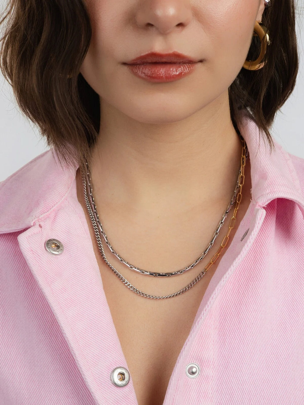 Rana linked snake ketting zilver - Les Soeurs