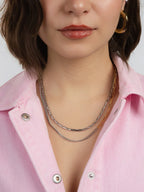 Rana linked snake ketting zilver - Les Soeurs