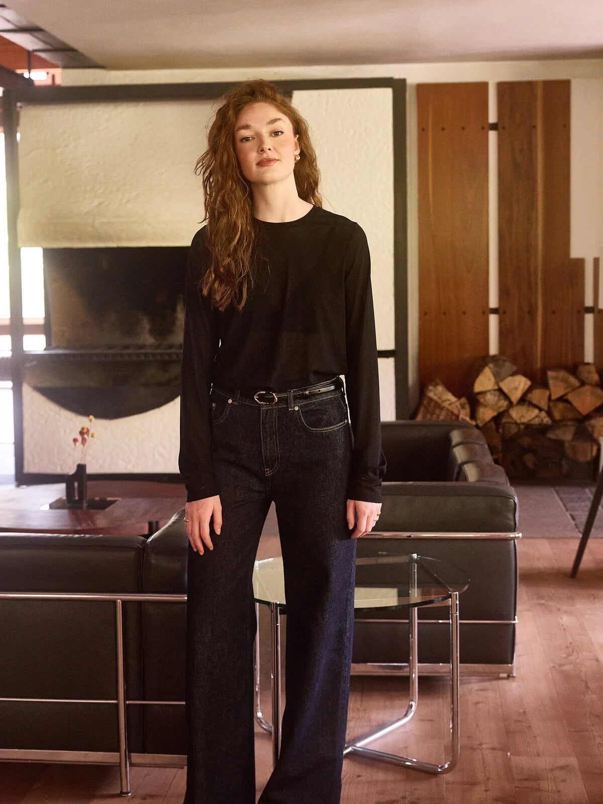 Loes longsleeve mesh black - Les Soeurs