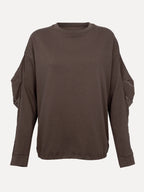 Carole sweater espresso nylon - Les Soeurs