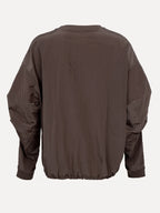 Carole sweater espresso nylon - Les Soeurs