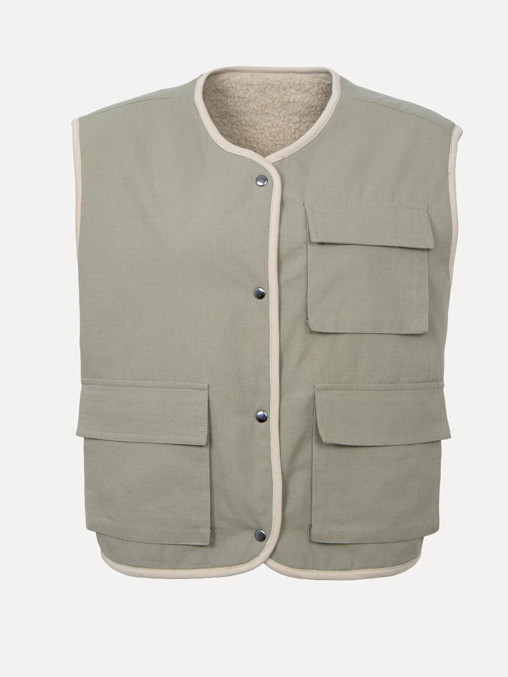 Judy omkeerbare bodywarmer sage - Les Soeurs