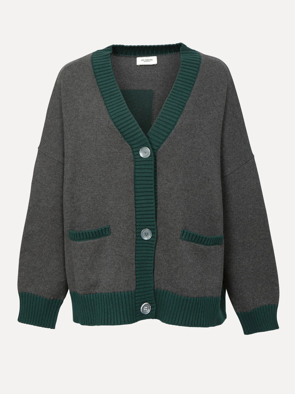 Maia oversized cardigan antra/forest - Les Soeurs