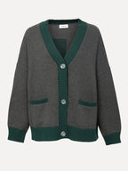 Maia oversized cardigan antra/forest - Les Soeurs
